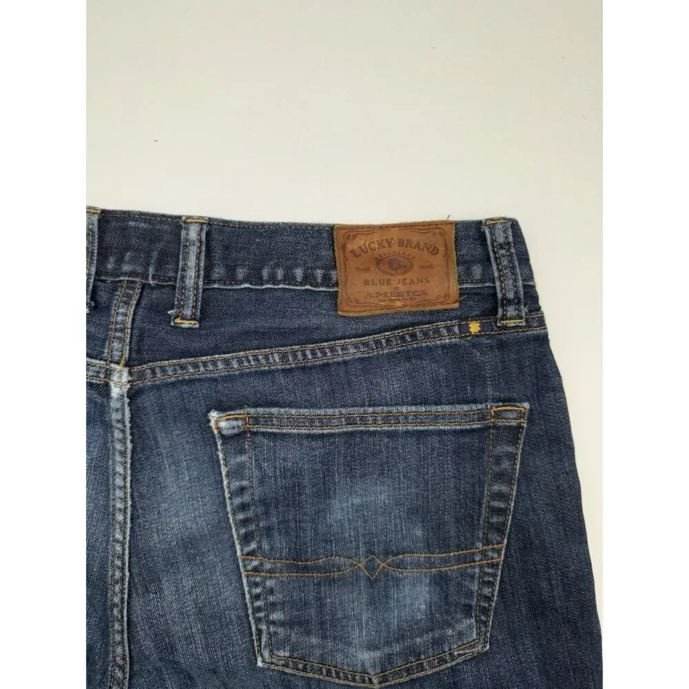Lucky Brand 361 Vintage Straight Jeans Men's 33x30 Medium Dark Wash Baggy Y2K